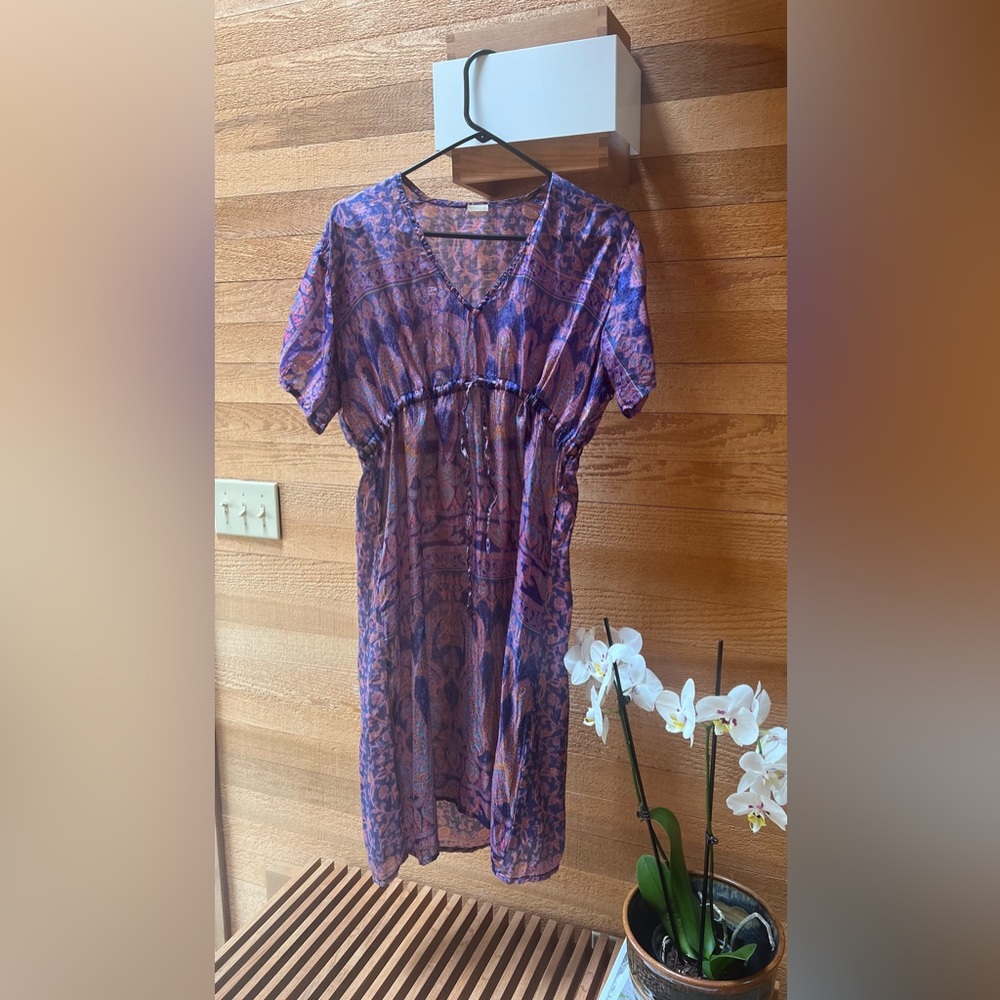 Matta Purple and Pink Paisley Midi Dress